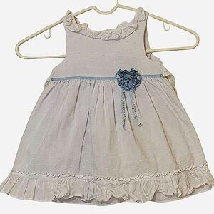 Laura Ashley Sleeveless White Textured Dot Dress Size 18M